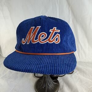 Vintage 90s New York Mets BDA Sports Corduroy SnapBack Adult OSFA Corded Clean